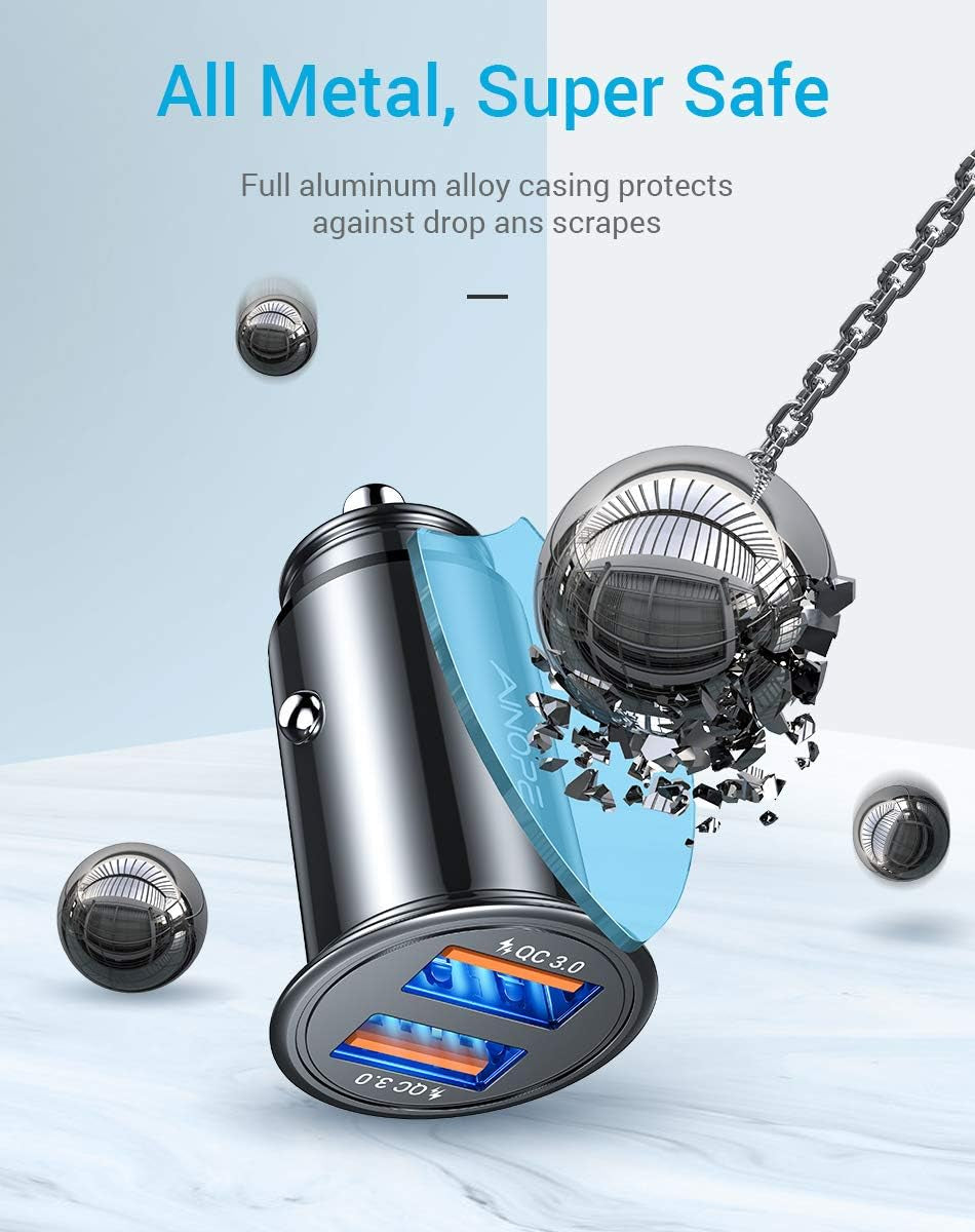 Super Fast Car Charger USB Fast Charge for Iphone 16E 16 15 14 13 12 11Pro X 8 Samsung S25 S24 S23 S22  Android Car Charger Adapter 45W All Metal Lighter USB 17X Quick Charge